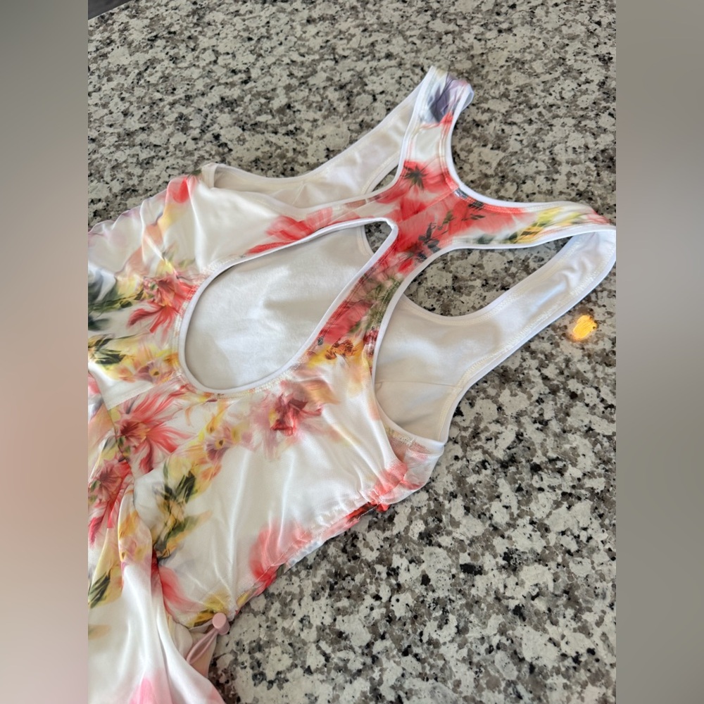 Anthropologie Daily Practice M/P Floral Ruched Open Back Romper Dress - Picture 12 of 12